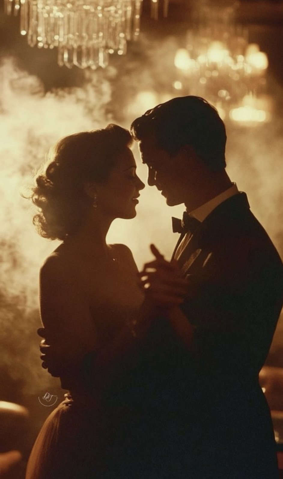 Romantic ballroom embrace